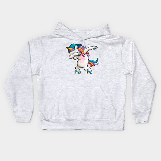 Dj Unicorn Dabbing Kids Hoodie by Kachow ZA